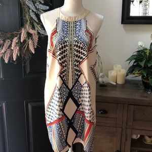 Venus cream tribal print halter style dress L